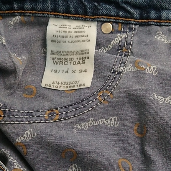 WRANGLER CASH COWGIRL CUT DENIM JEANS 13/14 X 34 - Picture 8 of 9